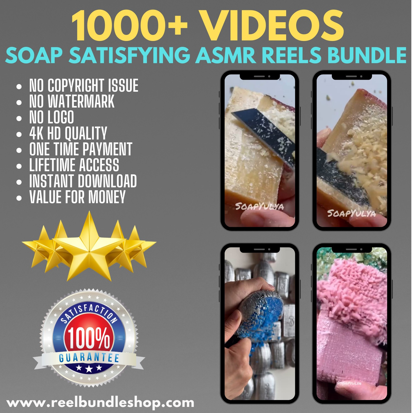 1500+ SATISFYING SOAP ASMR REELS BUNDLE