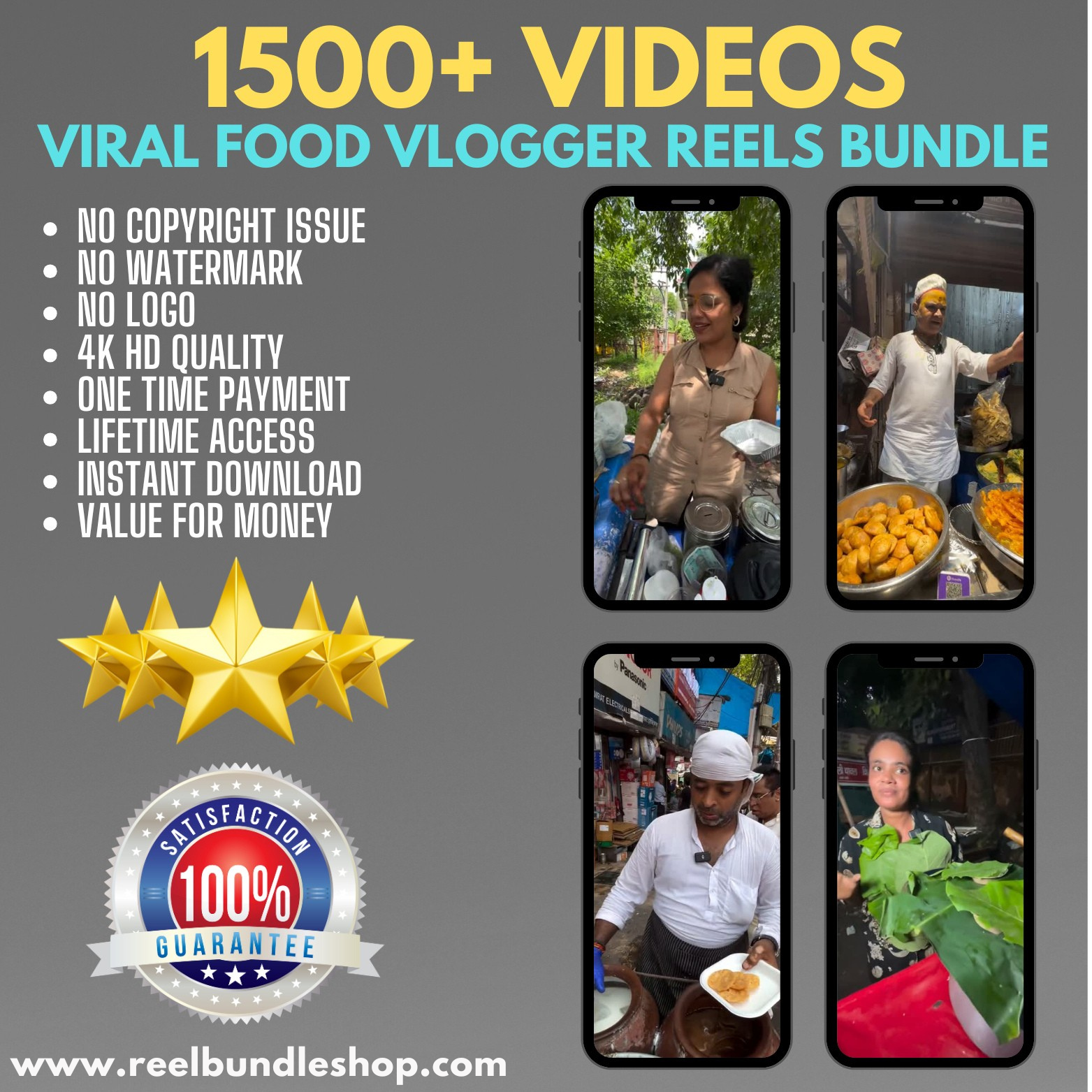 1500+ FOOD VLOGGERS REELS BUNDLE